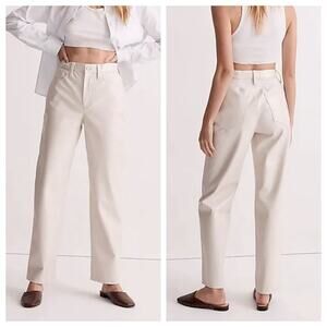 NEW NoTag Madewell The Perfect Vintage Straight Jean Faux Leather Pants 28 Ivory